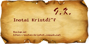 Inotai Kristóf névjegykártya